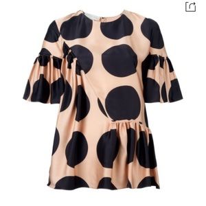 Stella McCartney Polka Dot Pleated Silk Top